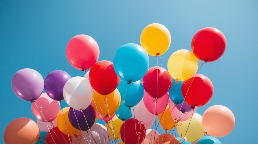 Colorful balloons symbolizing joy and wellness